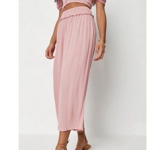 Missguided Shirred High Waisted Wide Leg Pants